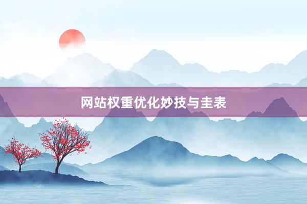 网站权重优化妙技与圭表